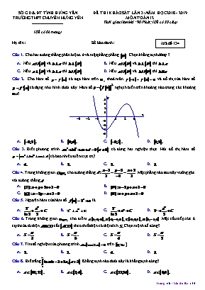 Đề thi khảo sát lần 3 môn Toán Lớp 12 - Mã đề 134 - Năm học 2018-2019 - Trường THPT chuyên Hưng Yên